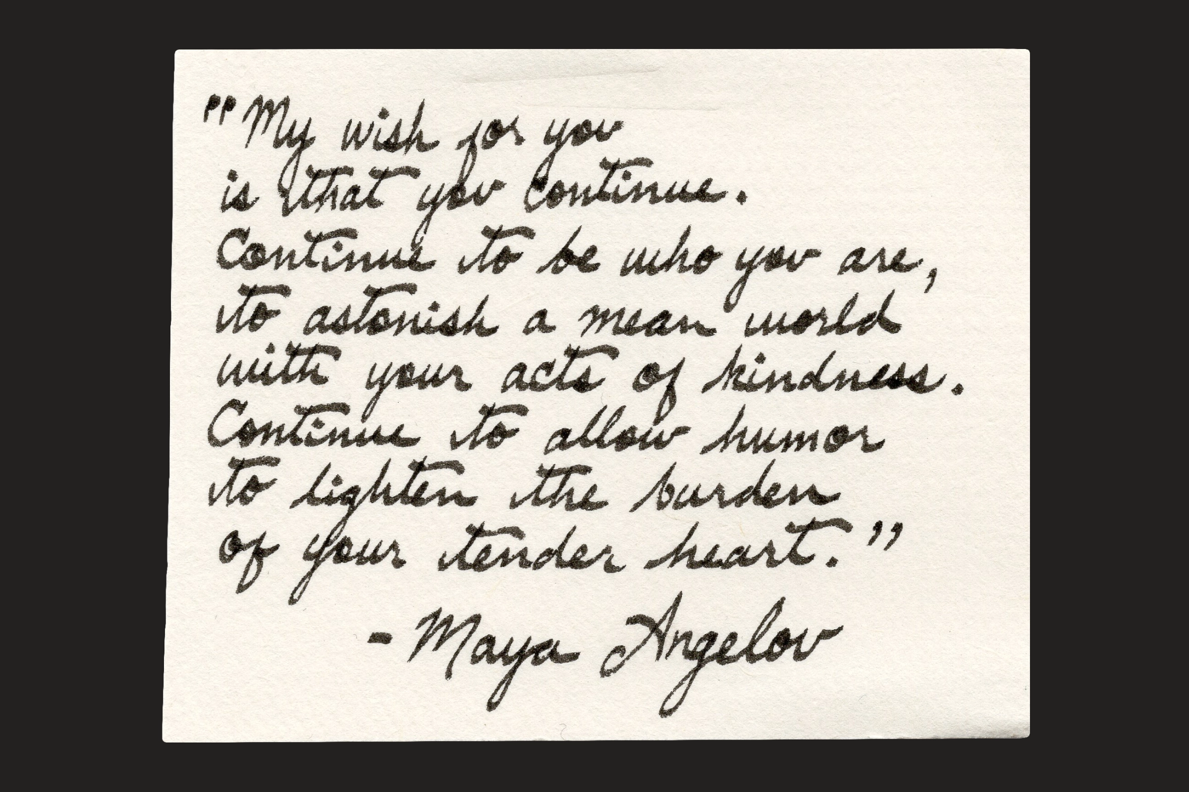 Client&rsquo;s original calligraphy handwriting