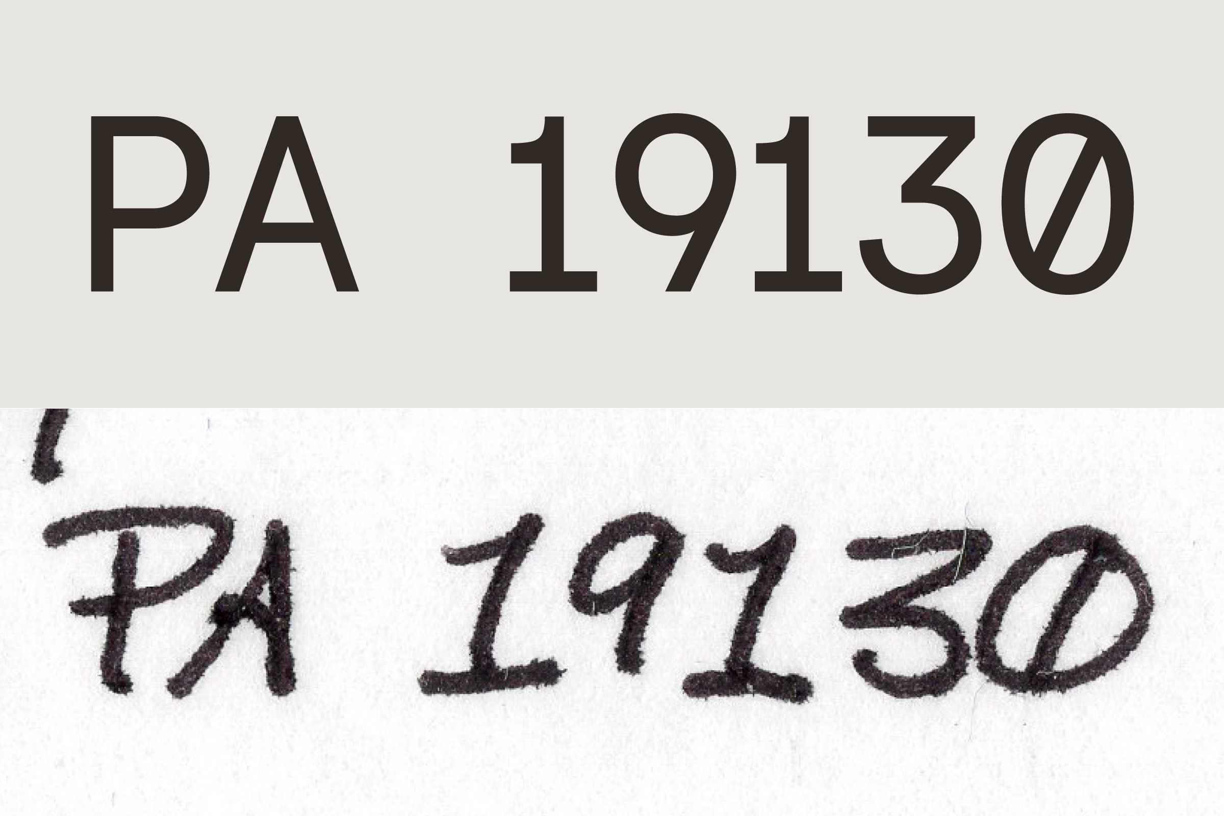 Handwriting details paired with the secondary typeface